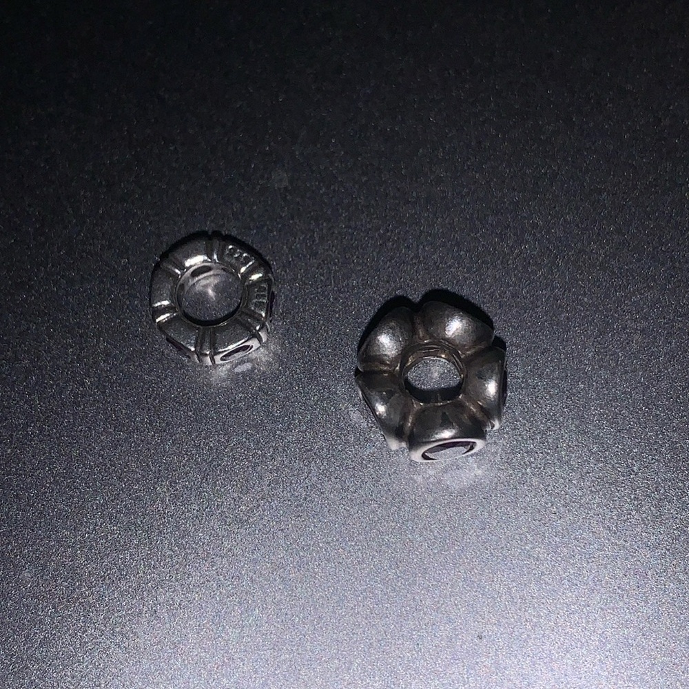 2 pandora silver charms